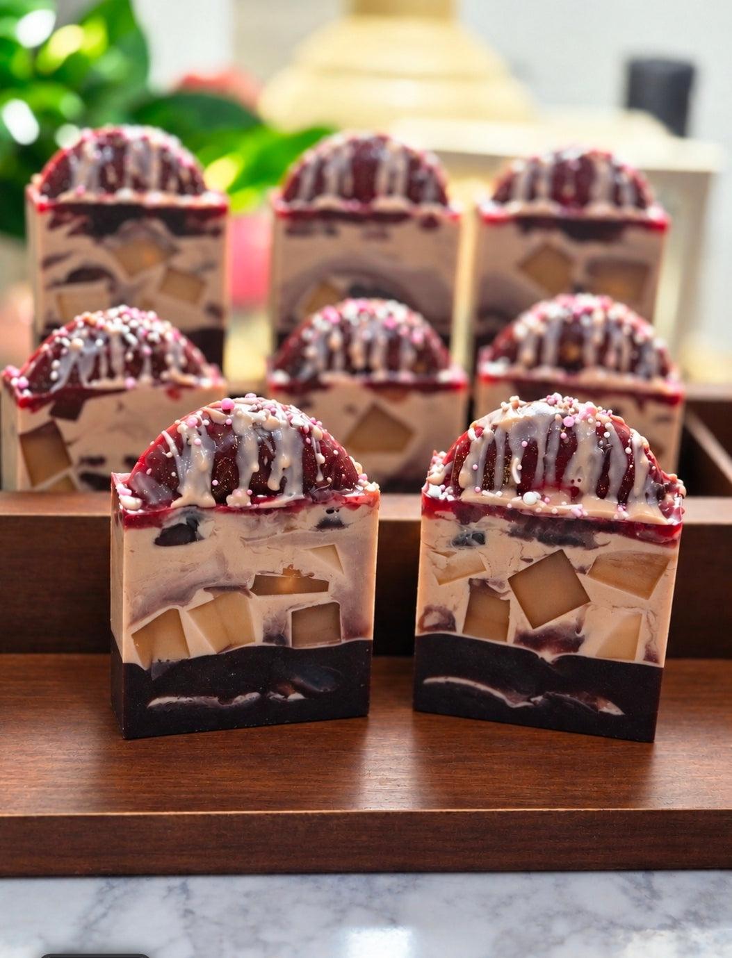 Chocolate Covered Cherry Donut Dip Soap