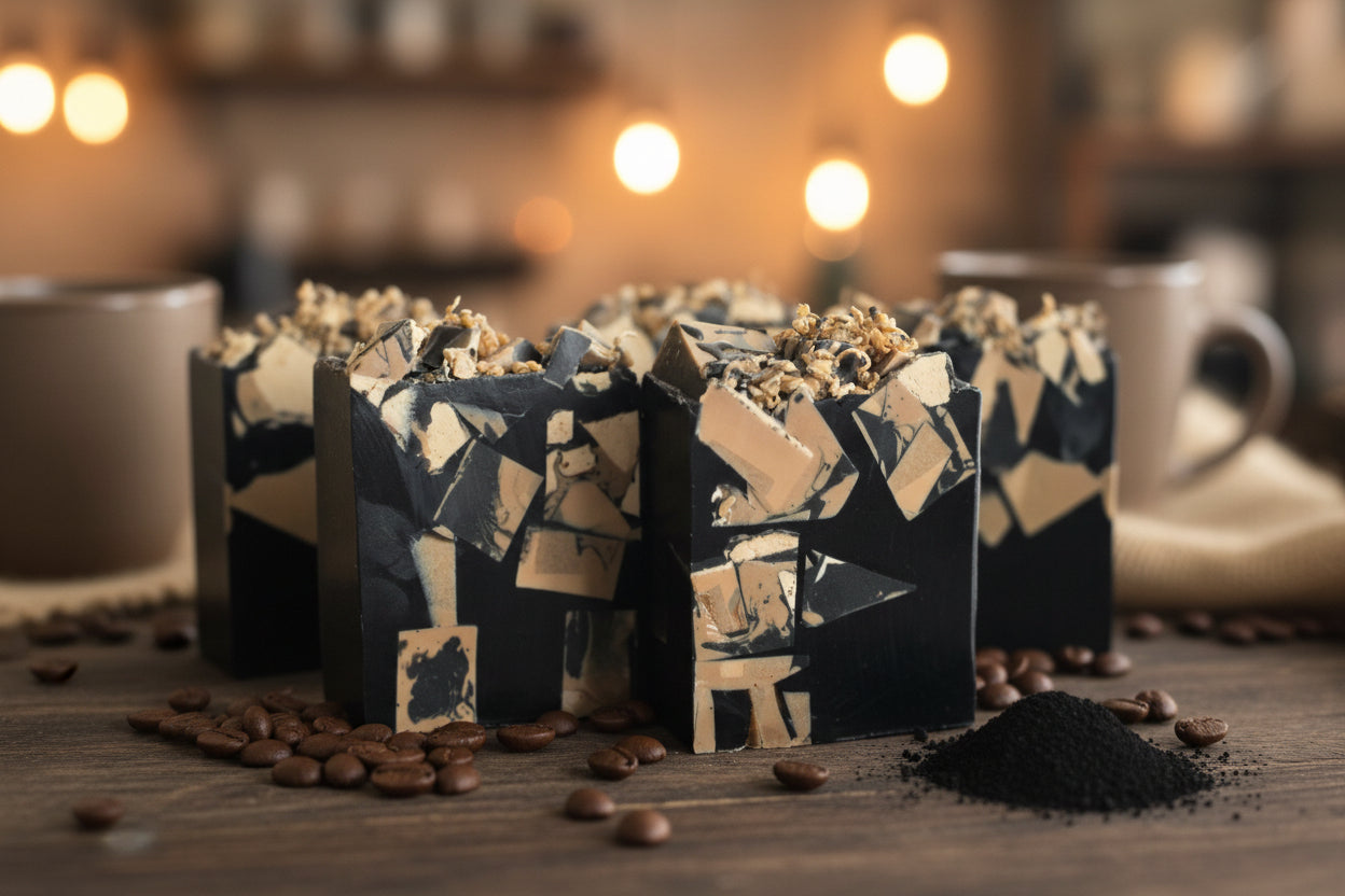 French Vanilla Macchiato Goats Milk Soap With Activated charcoal