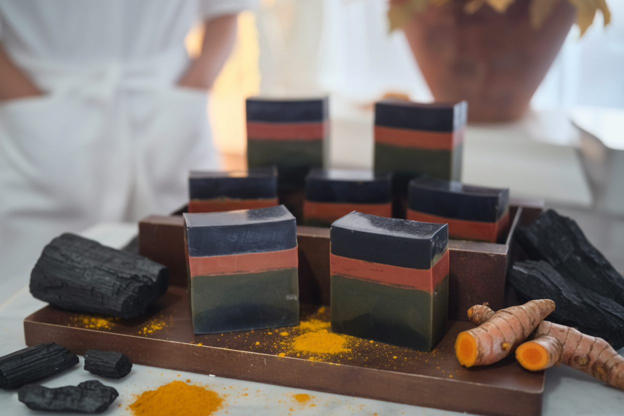 Activated Charcoal &Tumeric Goats Milk And Glycerin Saop